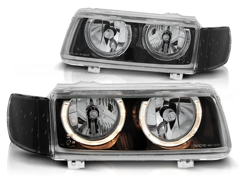 Frontlykter VW PASSAT (B4) 1993-1997 ANGEL EYES BLACK – bilde 2