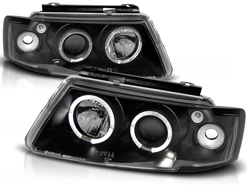 Frontlykter VW PASSAT (B5 3B) 1996-2000 ANGEL EYES BLACK – bilde 2