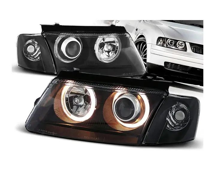 Frontlykter VW PASSAT (B5 3B) 1996-2000 ANGEL EYES BLACK
