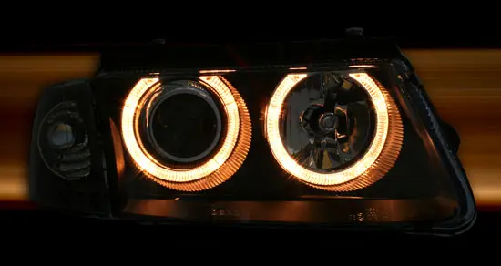 Frontlykter VW PASSAT (B5 3B) 1996-2000 ANGEL EYES BLACK – bilde 4