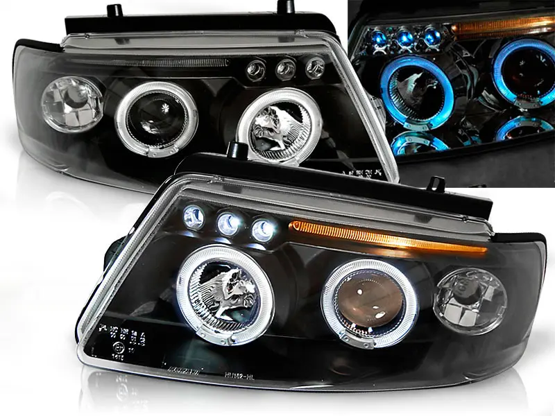 Frontlykter VW PASSAT (B5 3B) 1996-2000 ANGEL EYES BLACK – bilde 2
