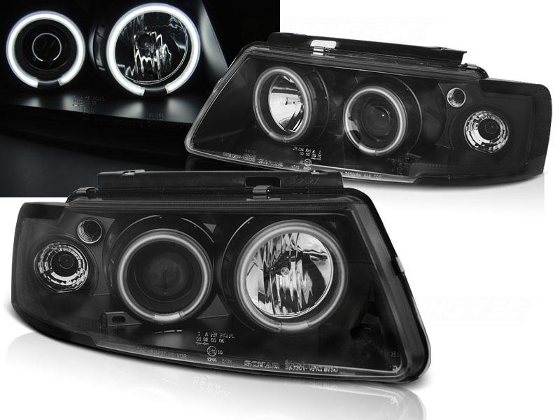 Frontlykter VW PASSAT (B5 3B) 1996-2000 ANGEL EYES CCFL BLACK