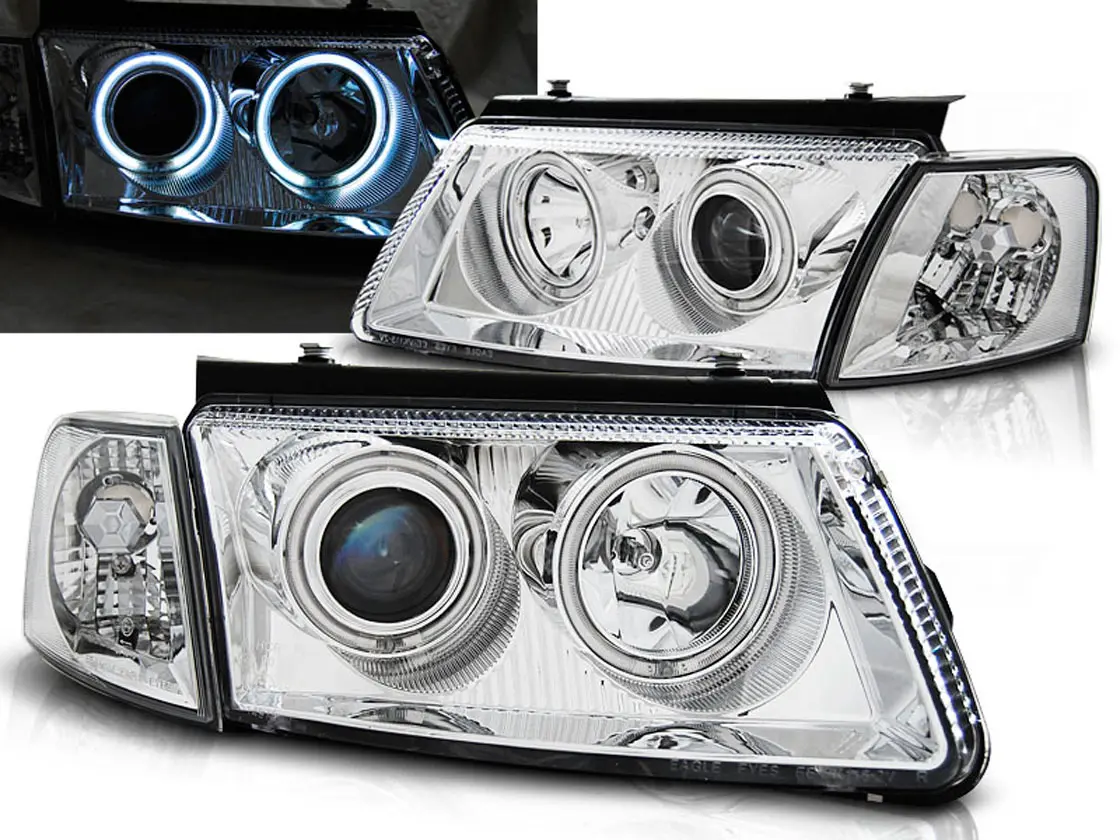 Frontlykter VW PASSAT (B5 3B) 1996-2000 ANGEL EYES CCFL CHROME