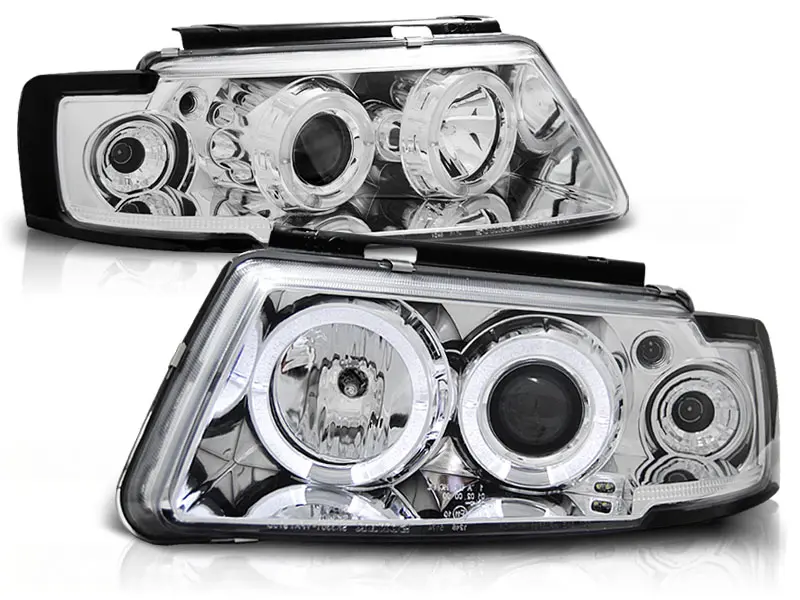 Frontlykter VW PASSAT (B5 3B) 1996-2000 ANGEL EYES CHROME – bilde 2