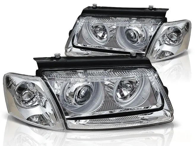 Frontlykter VW PASSAT (B5 3B) 1996-2000 ANGEL EYES CHROME – bilde 4