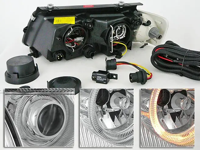 Frontlykter VW PASSAT (B5 3B) 1996-2000 ANGEL EYES CHROME – bilde 6