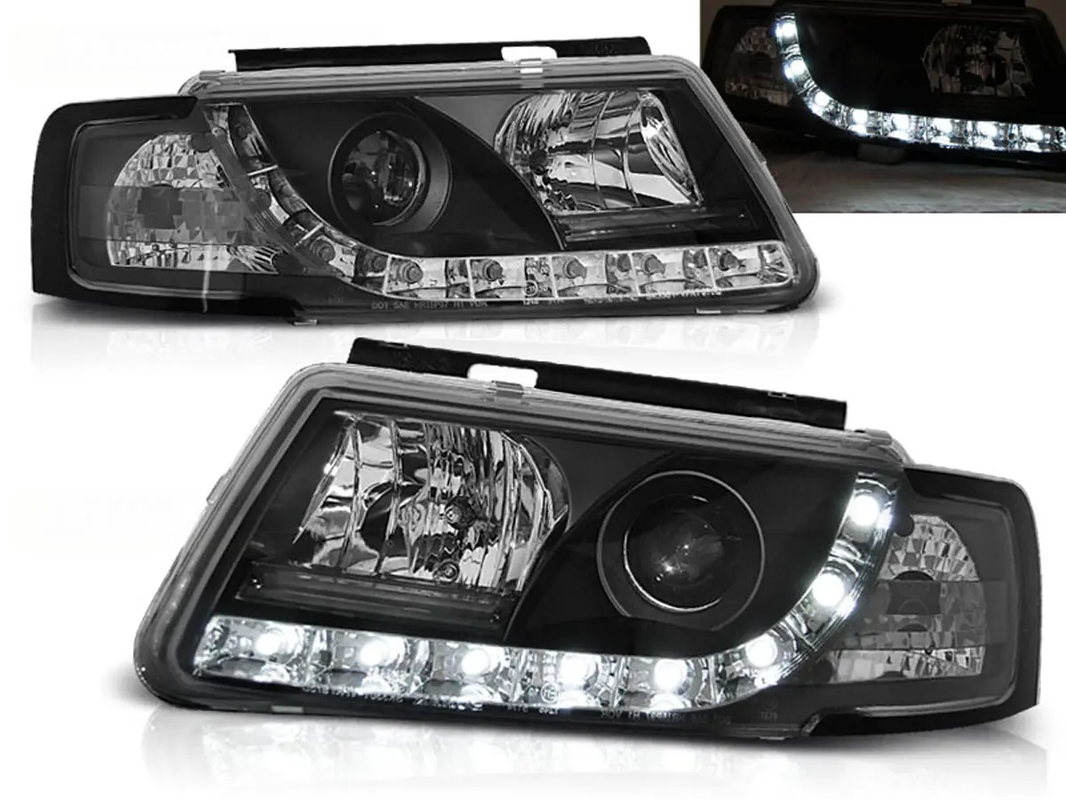 Frontlykter VW PASSAT (B5 3B) 1996-2000 TRUE DRL BLACK