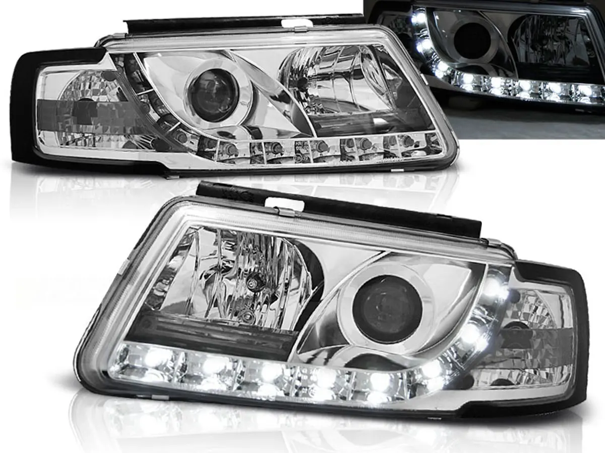 Frontlykter VW PASSAT (B5 3B) 1996-2000 TRUE DRL CHROME