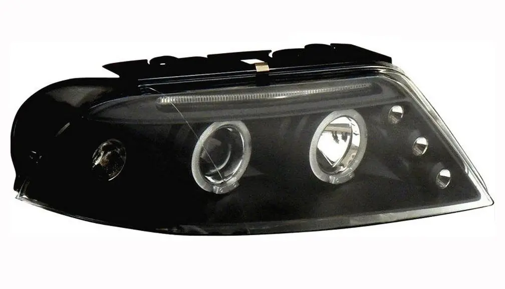 Frontlykter VW PASSAT (B5 3BG) 2000-2005 ANGEL EYES BLACK