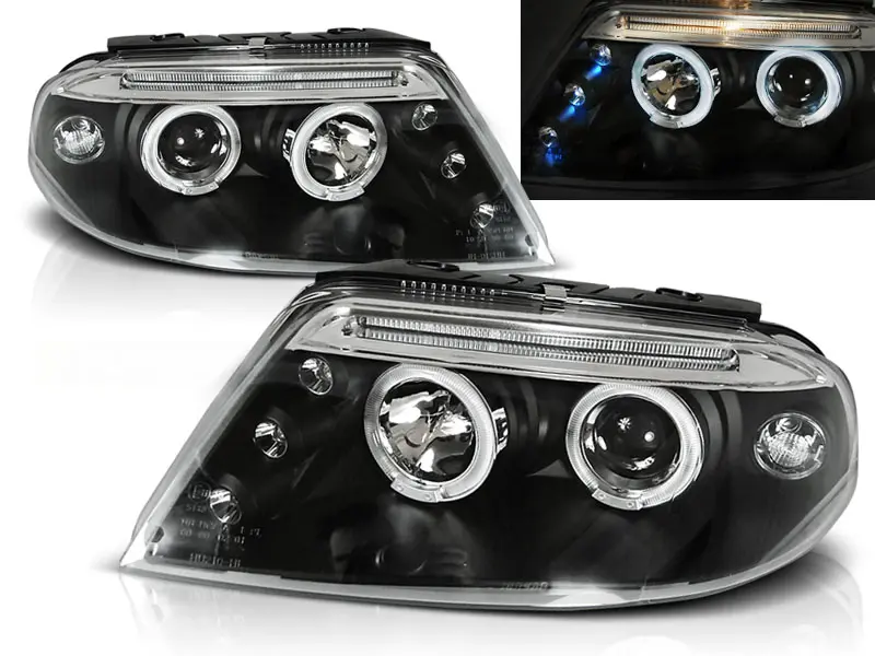 Frontlykter VW PASSAT (B5 3BG) 2000-2005 ANGEL EYES BLACK – bilde 2