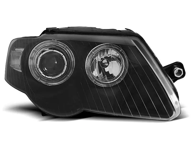 Frontlykter VW PASSAT (B6 3C) 2005-2010 ANGEL EYES BLACK – bilde 3
