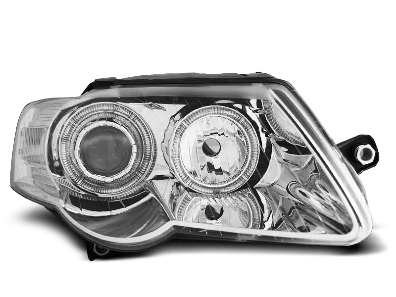 Frontlykter VW PASSAT (B6 3C) 2005-2010 ANGEL EYES CHROME – bilde 4