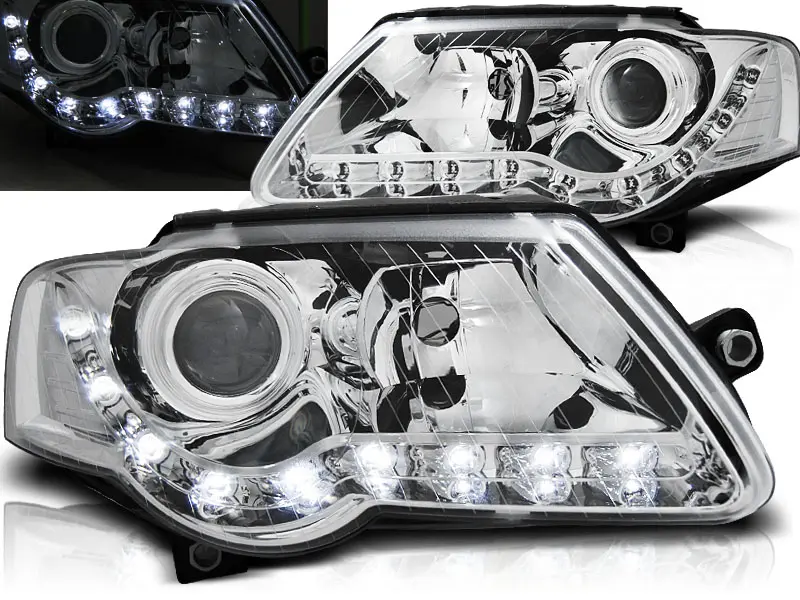 Frontlykter VW PASSAT (B6 3C) 2005-2010 DAYLIGHT CHROME