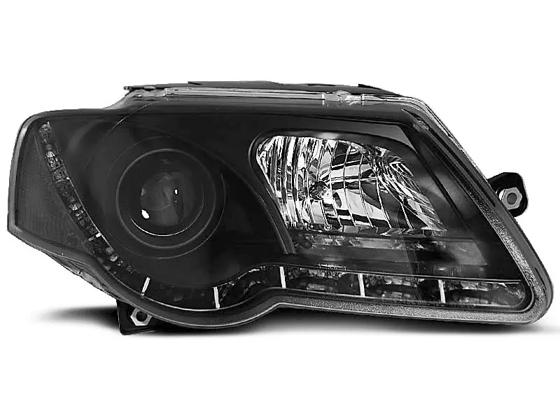 Frontlykter VW PASSAT B6 3C 2005-2010 TRU DRL BLACK – bilde 3