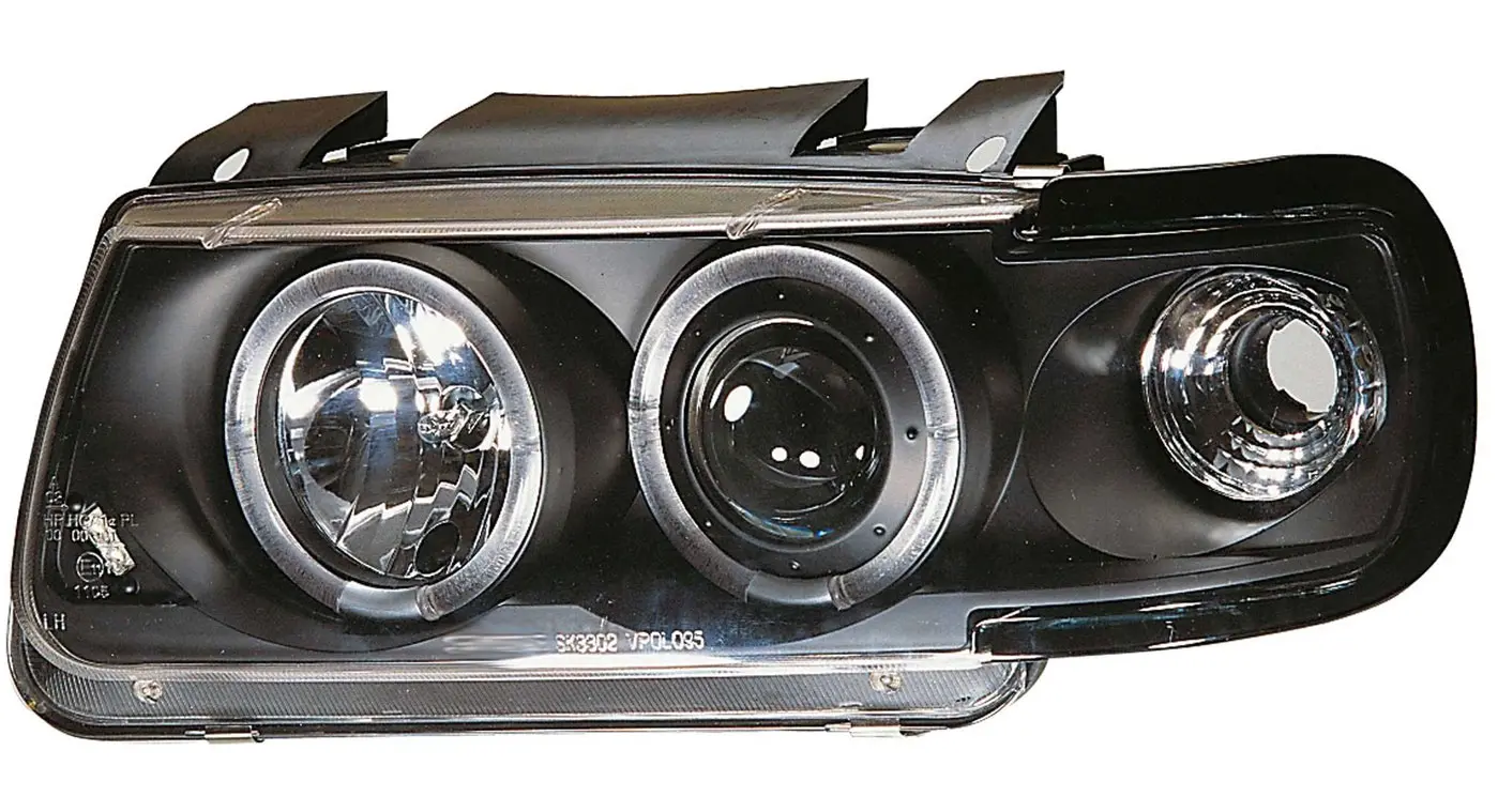 Frontlykter VW POLO (6N) 1994-1999 ANGEL EYES BLACK