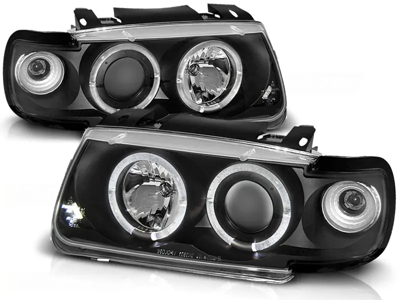 Frontlykter VW POLO (6N) 1994-1999 ANGEL EYES BLACK – bilde 2