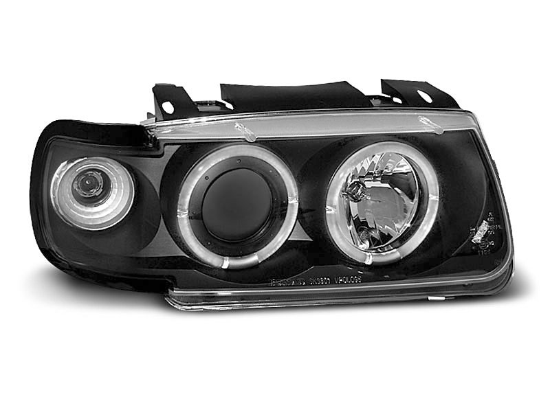 Frontlykter VW POLO (6N) 1994-1999 ANGEL EYES BLACK – bilde 3