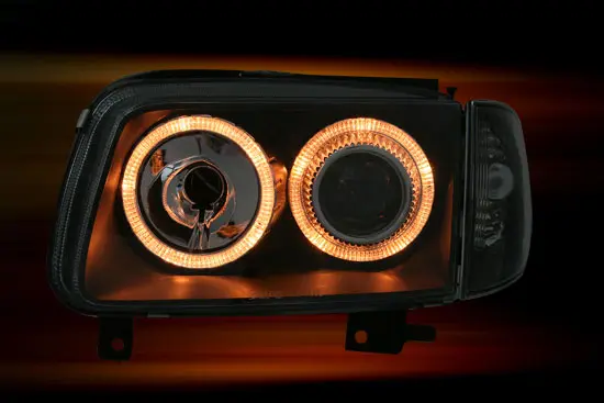 Frontlykter VW POLO (6N) 1994-1999 ANGEL EYES BLACK – bilde 3