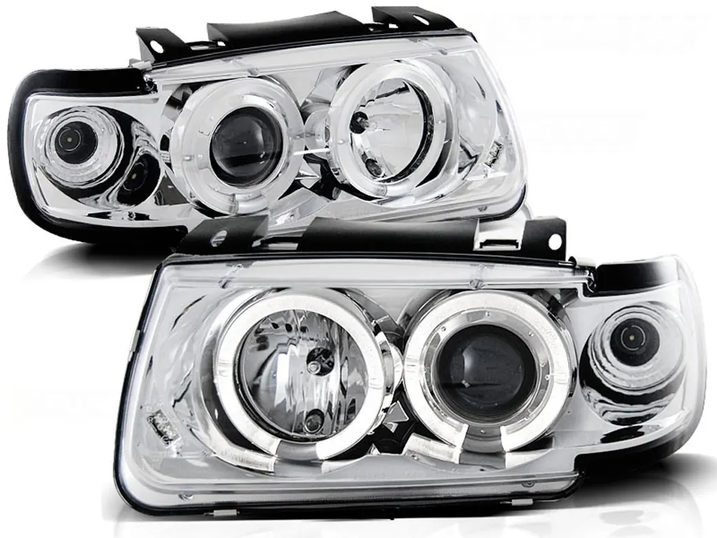 Frontlykter VW POLO (6N) 1994-1999 ANGEL EYES CHROME