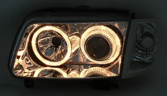 Frontlykter VW POLO (6N) 1994-1999 ANGEL EYES CHROME – bilde 3