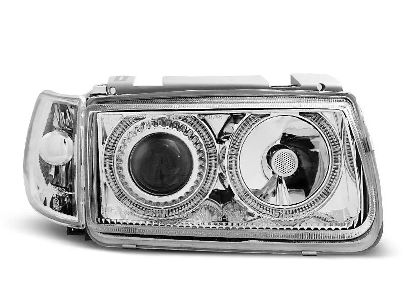 Frontlykter VW POLO (6N) 1994-1999 ANGEL EYES CHROME – bilde 5