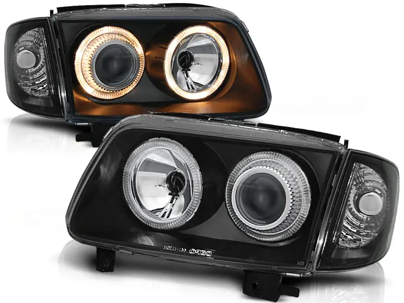 Frontlykter VW POLO (6N2) 1999-2001 ANGEL EYES BLACK – bilde 2