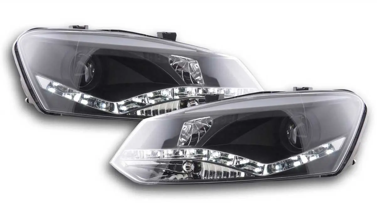 Frontlykter VW POLO (6R) 2009-2014 TRUE DRL BLACK