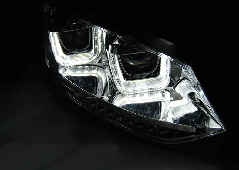 Frontlykter VW POLO (6R) 2009-2014 U-LED LIGHT CHROME – bilde 2