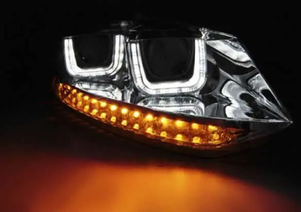 Frontlykter VW POLO (6R) 2009-2014 U-LED LIGHT CHROME – bilde 3