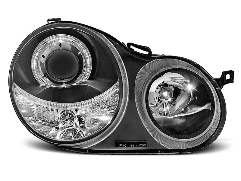 Frontlykter VW POLO (9N) 2001-2005 ANGEL EYES BLACK – bilde 2