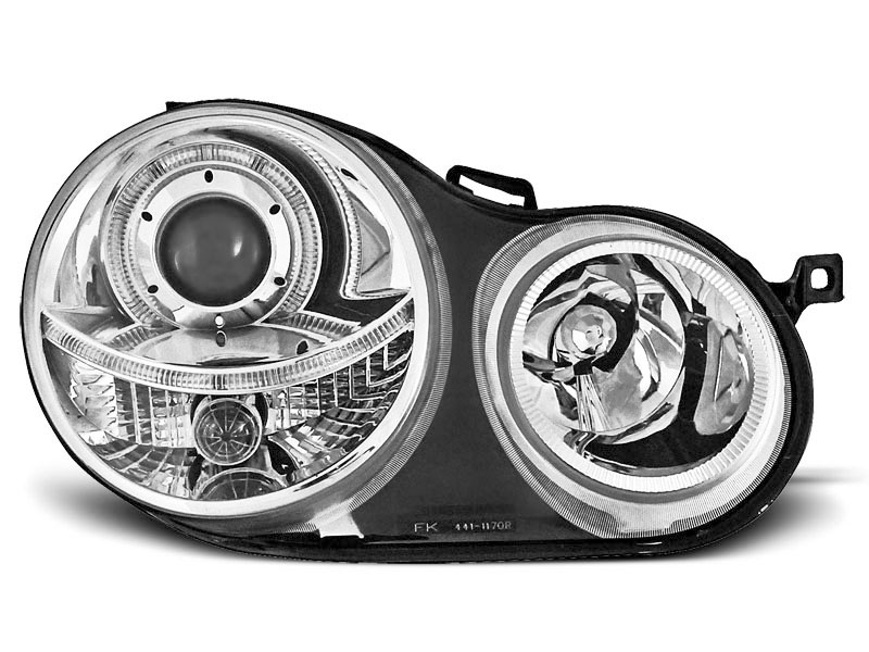 Frontlykter VW POLO (9N) 2001-2005 ANGEL EYES CHROME – bilde 2