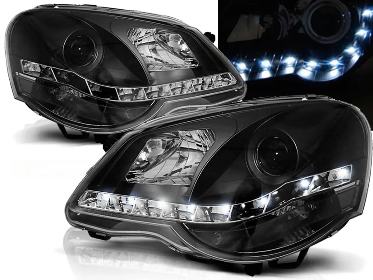 Frontlykter VW POLO (9N3) 2005-2009 DAYLIGHT BLACK