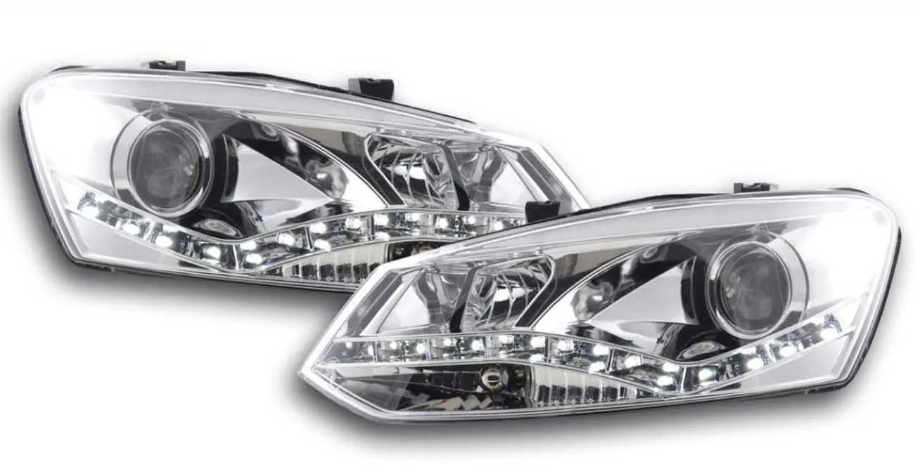 Frontlykter VW Polo V 2009 - 2014 │ TRUE DRL CHROME