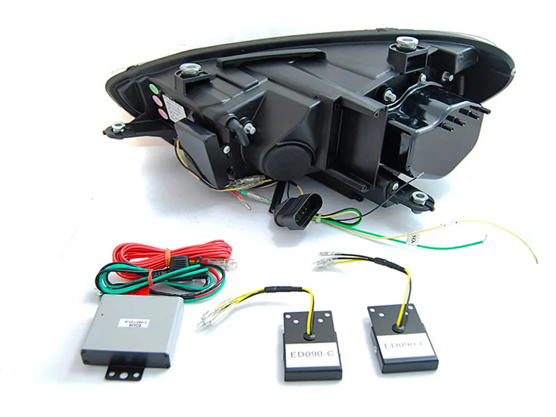 Frontlykter VW SCIROCCO 2008-2014 TUBE SEQ LED CHROME – bilde 5