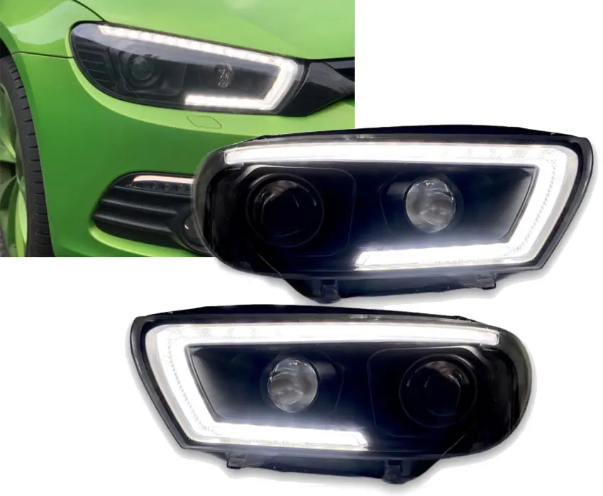 Frontlykter VW SCIROCCO 2008-2014 XEONON TUBE SEQ LED BLACK – bilde 2