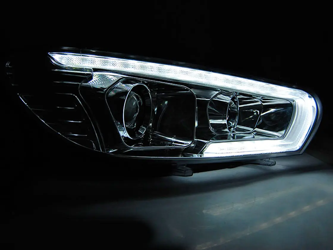 Frontlykter VW SCIROCCO 2008-2014 XEONON TUBE SEQ LED CHROME – bilde 2