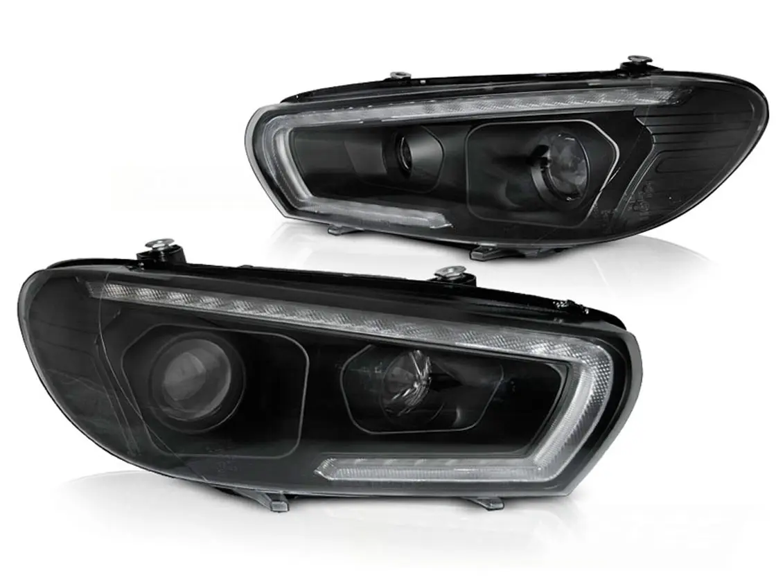 Frontlykter VW SCIROCCO 2014-2017 TUBE SEQ LED BLACK – bilde 4