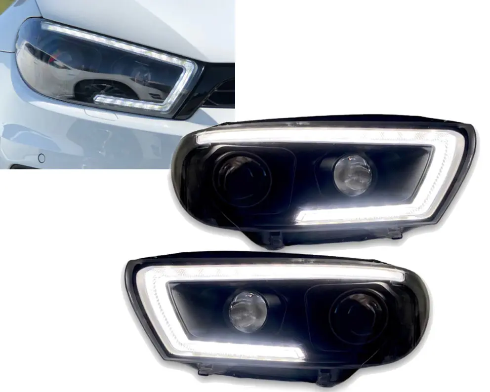 Frontlykter VW SCIROCCO 2014-2017 TUBE SEQ LED BLACK – bilde 5