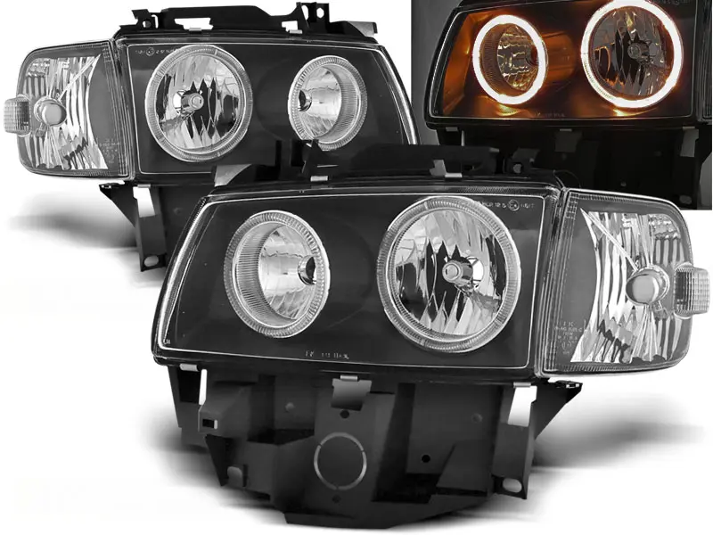 Frontlykter VW T4 1996 - 2003 | ANGEL EYES BLACK