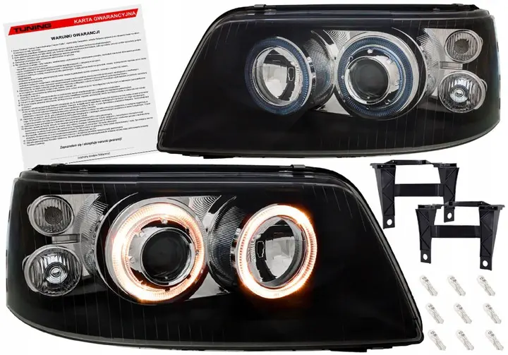Frontlykter VW T5 2003 - 2009 | ANGEL EYES BLACK Image 2