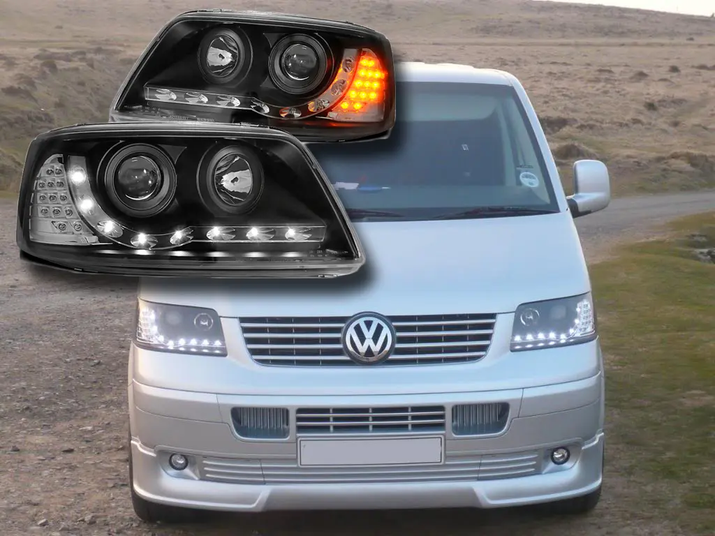 Frontlykter VW T5 2003 - 2009 | DAYLIGHT BLACK