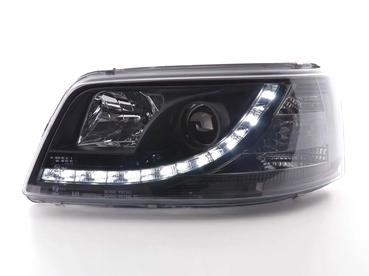 Frontlykter VW T5 2003-2009 TRUE DRL BLACK – bilde 4