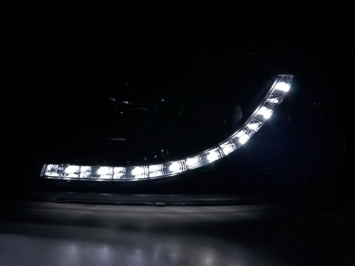 Frontlykter VW T5 2003-2009 TRUE DRL BLACK – bilde 6