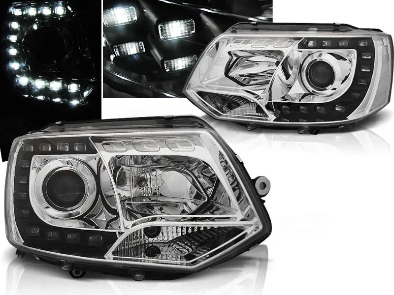 Frontlykter VW T5 2009 - 2015 | TRUE DRL CHROME – bilde 2
