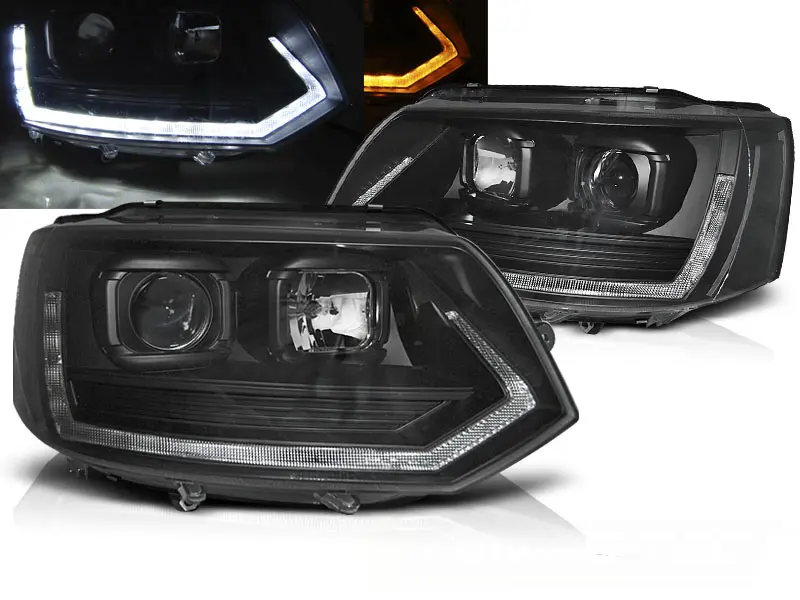 Frontlykter VW T5 2009 - 2015 | Tube Light Black – bilde 2