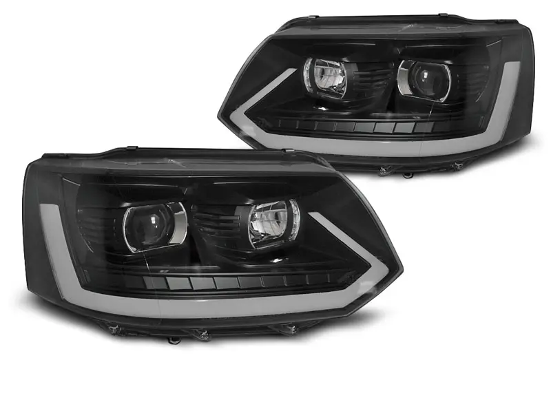 Frontlykter VW T5 2009 - 2015 | TUBE LIGHT BLACK SEQ – bilde 5