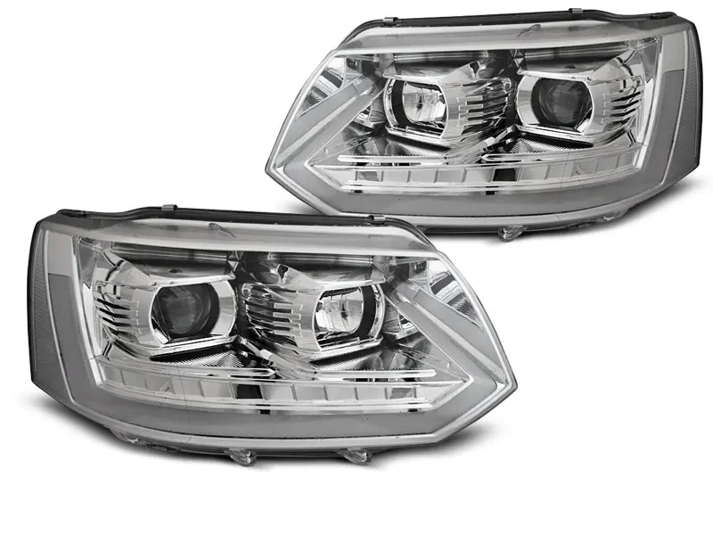 Frontlykter VW T5 2009 - 2015 | TUBE LIGHT CHROME SEQ – bilde 5