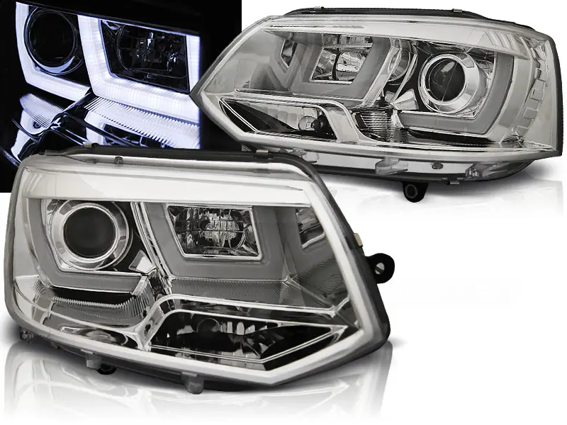 Frontlykter VW T5 2009 - 2015 | U-LED LIGHT CHROME – bilde 2