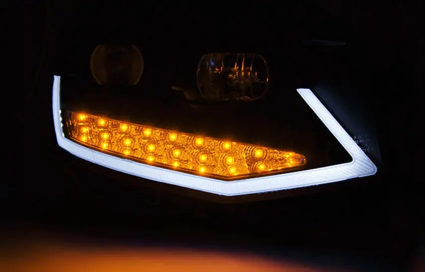 Frontlykter VW T6 2015 - 2019 | TUBE LIGHT DRL BLACK CHROME SEQ – bilde 2