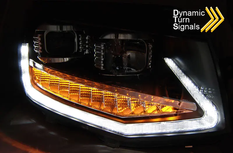 Frontlykter VW T6 2015 - 2019 | TUBE LIGHT DRL BLACK SEQ – bilde 3